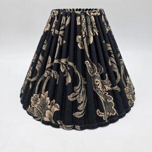 Croscill Black & Beige Floral Pleated Fabric Lamp Shade 13" Diameter Elegant
